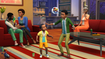 The Sims 4 for PlayStation 4, gameplay for a life simulation video game with character creation, home building, social interactions, and sandbox lifestyle gameplay