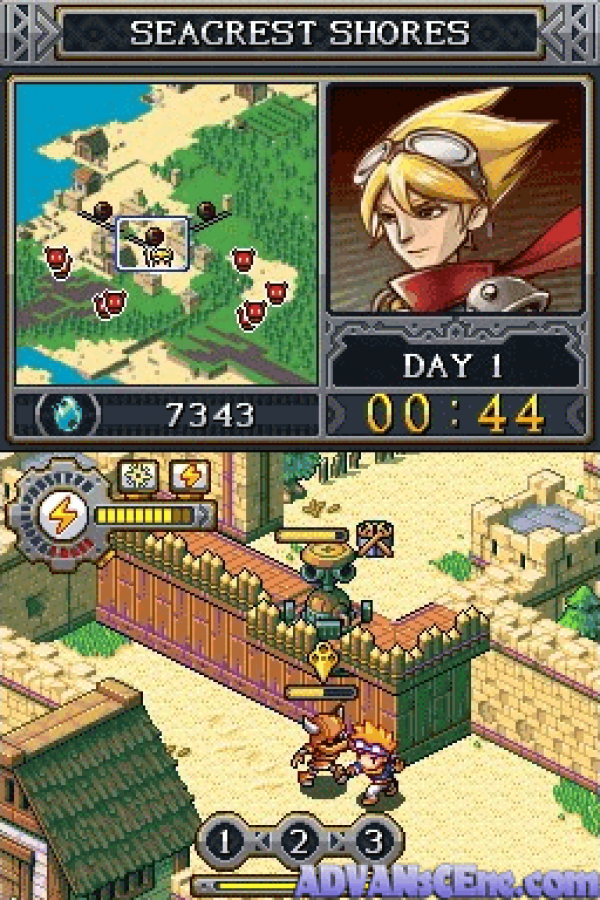 Lock's Quest gameplay for Nintendo DS (DS) tower defense strategy video game