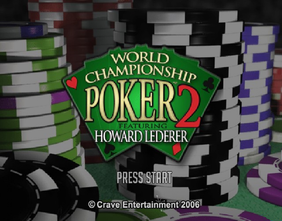 World Championship Poker 2 – PlayStation 2 (PS2) video game title screen, poker simulation.
