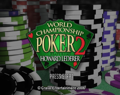 World Championship Poker 2 – PlayStation 2 (PS2) video game title screen, poker simulation.