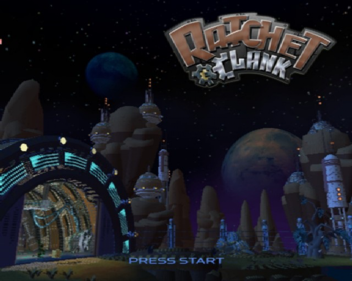 Ratchet and Clank PS2 PlayStation 2 action platformer game retro video game title screen