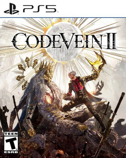 Code Vein II PlayStation 5 PS5 for action role playing video game fans featuring challenging soulslike combat dark fantasy exploration supernatural abilities powerful weapons character customization companion characters intense boss battles mysterious environments and immersive anime inspired adventure collectible gaming appeal front cover art