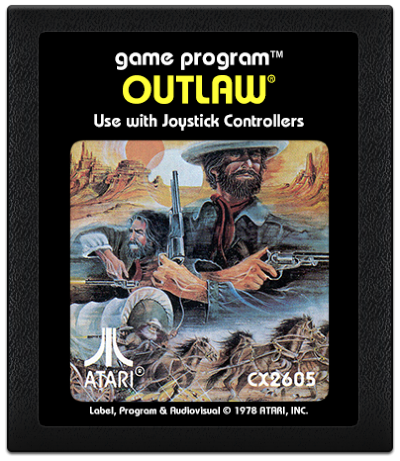 Outlaw cartirdge art for Atari 2600 video game
