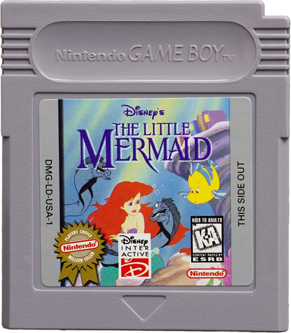 Disney's The Little Mermaid Nintendo Game Boy GB for retro video game enthusiasts featuring side scrolling action platforming gameplay underwater adventures Ariel inspired levels colorful Disney characters classic handheld gaming and collectible gaming appeal cartridge