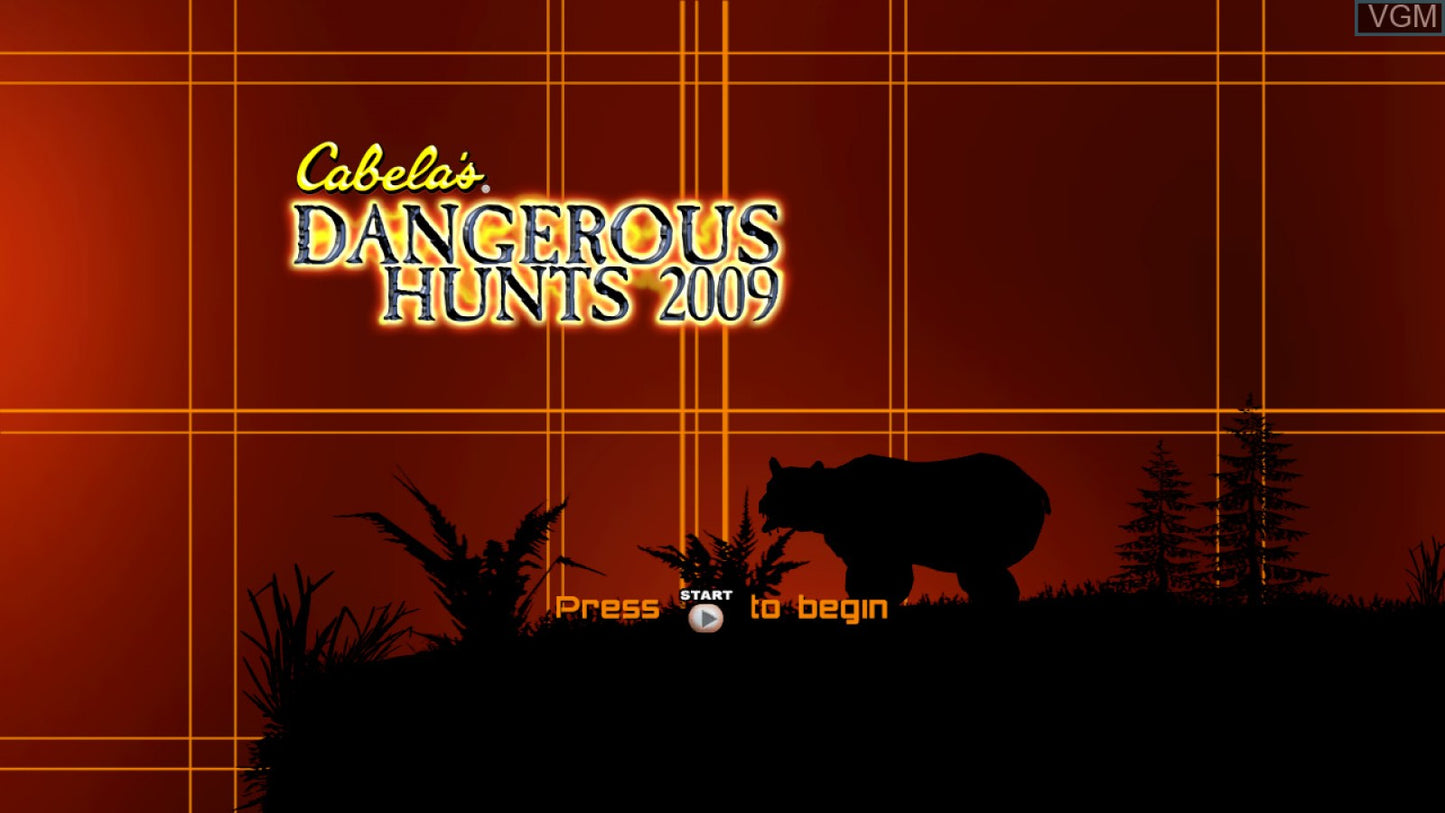 Cabela's Dangerous Hunts [Platinum Hits] title screen for Xbox (XBOX) video game  