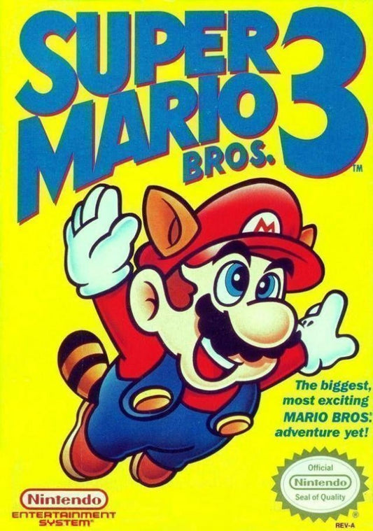 Super Mario Bros. 3 cover art for Nintendo Entertainment System (NES) video game