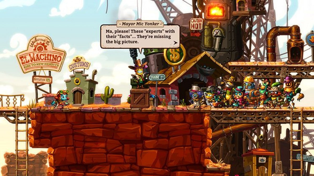 SteamWorld Dig 2 Nintendo Switch inspired design featuring action platform mining adventure aesthetic underground exploration treasure hunting upgrades and abilities handcrafted steampunk world challenging puzzles metroidvania progression and charming robotic hero gameplay presentation gameplay