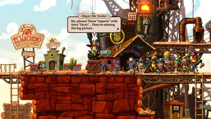 SteamWorld Dig 2 Nintendo Switch inspired design featuring action platform mining adventure aesthetic underground exploration treasure hunting upgrades and abilities handcrafted steampunk world challenging puzzles metroidvania progression and charming robotic hero gameplay presentation gameplay