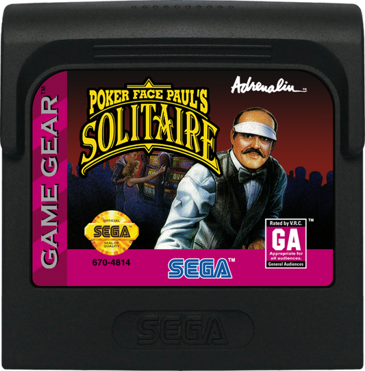 Poker Face Paul's: Solitaire cartridge for Sega Game Gear (GG) video game