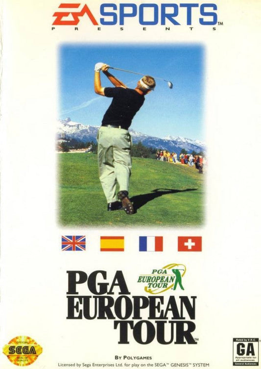 PGA European Tour cover art for Sega Genesis (GEN) video game