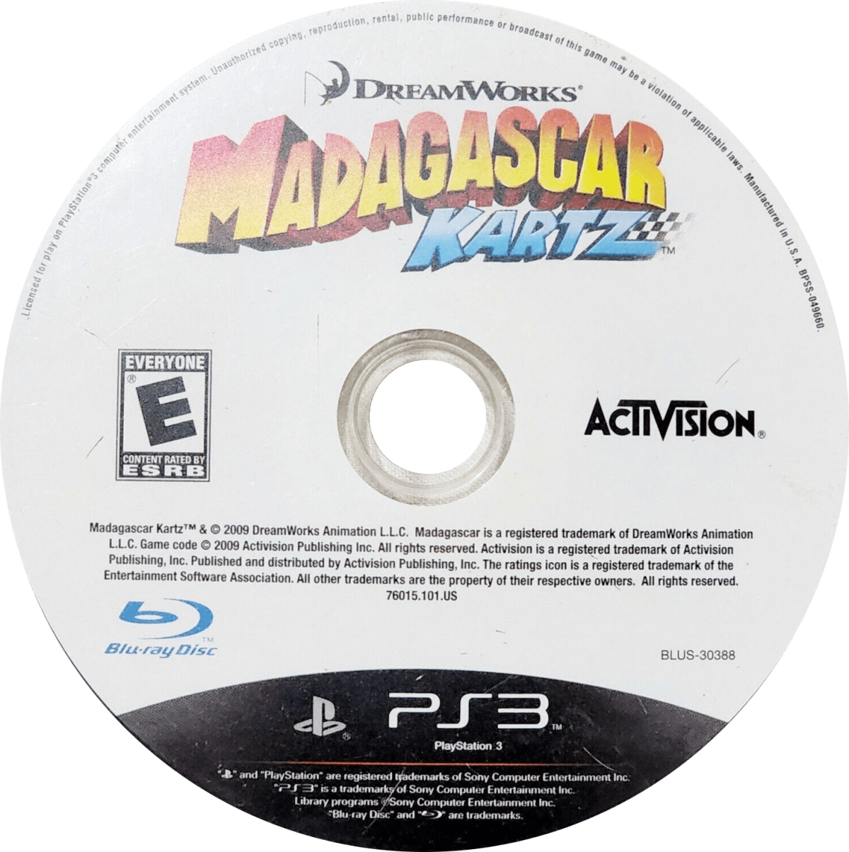 Madagascar Kartz disc art for PlayStation 3 (PS3) video game
