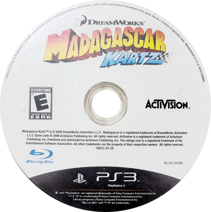 Madagascar Kartz disc art for PlayStation 3 (PS3) video game
