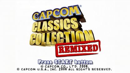 Capcom Classics Collection Remixed retro PSP video game Capcom Classics Collection Remixed arcade compilation classic Capcom retro gaming fighting shooter platform action titles handheld release gameplay