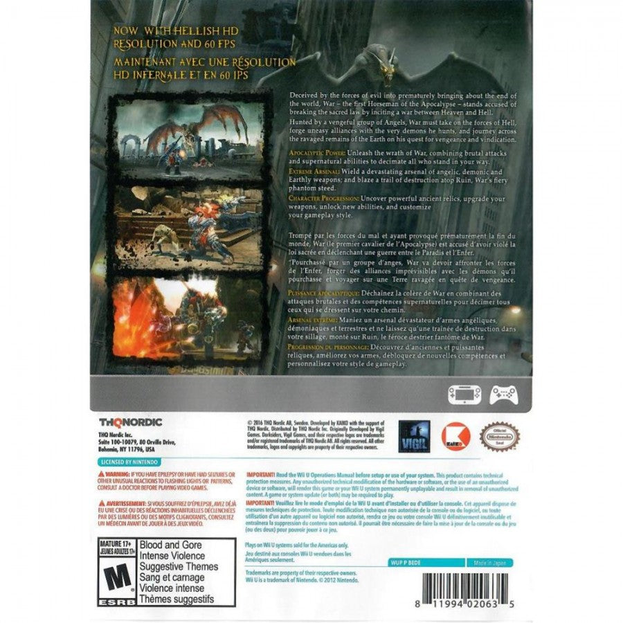 Darksiders [Warmastered Edition] back cover art for Nintendo Wii U (WiiU) video game