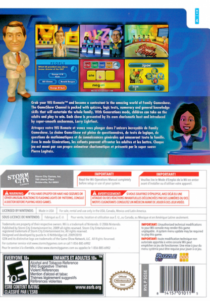 Family Game Show back cover art for Nintendo Wii (Wii) video game