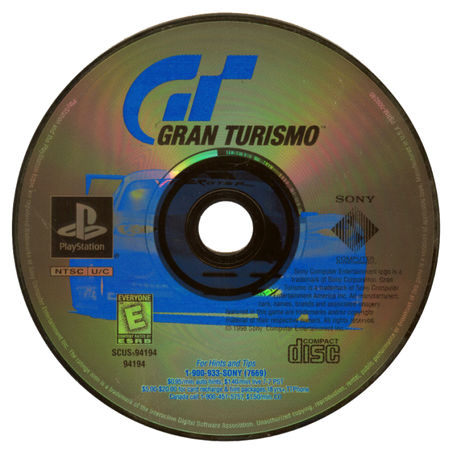Gran Turismo retro simulation racing game for PlayStation 1 (PS1) disc