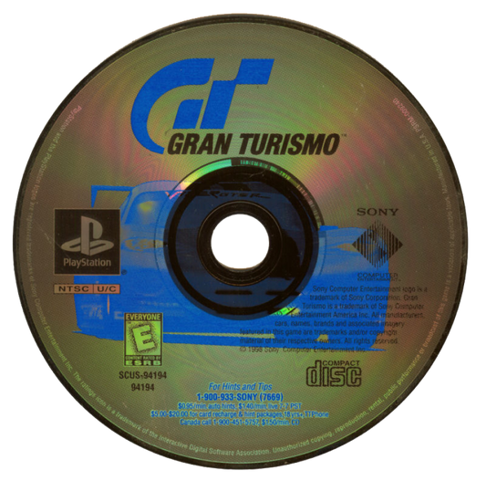 Gran Turismo retro simulation racing game for PlayStation 1 (PS1) disc