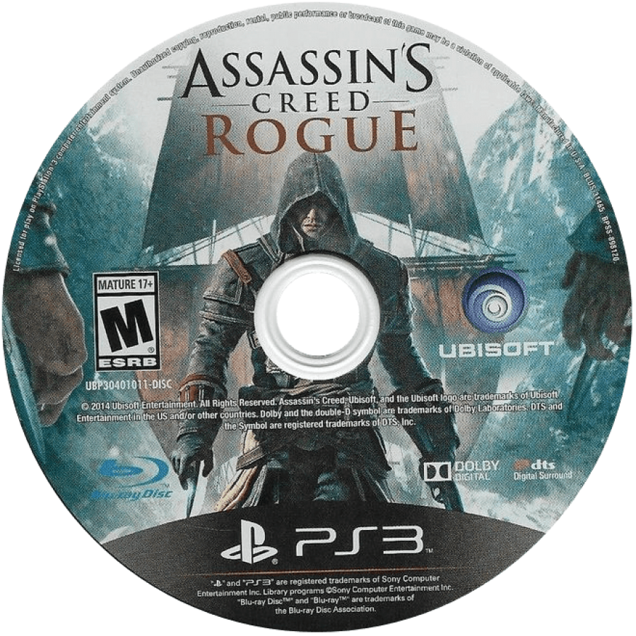 Assassin's Creed: Rogue disc for PlayStation 3 (PS3) video game