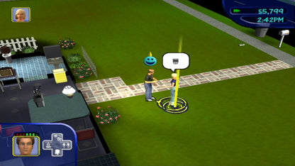 The Sims Nintendo GameCube game featuring life simulation gameplay character creation home building real time needs management career progression social interactions and open ended sandbox style play in a virtual neighborhood world gameplay