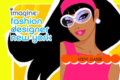 Imagine: Fashion Designer New York title screen for Nintendo DS (DS) video game