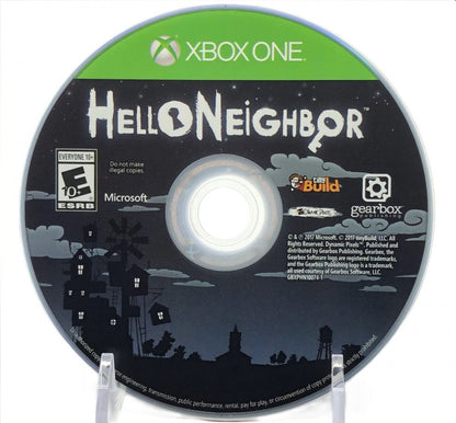 Hello Neighbor disc for Xbox One (XONE) stealth horror puzzle video game