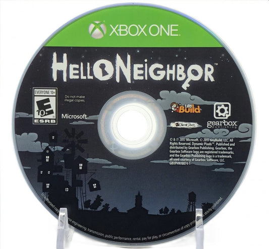 Hello Neighbor disc for Xbox One (XONE) stealth horror puzzle video game