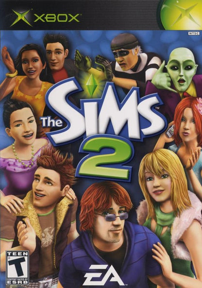 The Sims: Bustin' Out for original Xbox life simulation game featuring career progression open neighborhood exploration character customization social interactions story mode gameplay cover art 