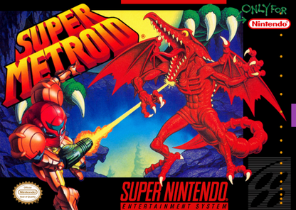Super Metroid cover art for Super Nintendo Entertainment System (SNES) video game