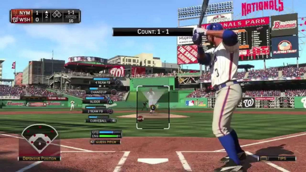 MLB 15: The Show for PlayStation 4 (PS4) at Gamers INC, featuring authentic Major League Baseball gameplay with improved controls, enhanced presentation, and deep modes like Road to the Show and Franchise to build your career and lead your team to a World Series championship gameplay screenshot