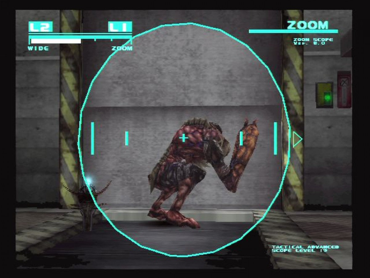 Extermination gameplay for PlayStation 2 (PS2) survival horror third-person action video game