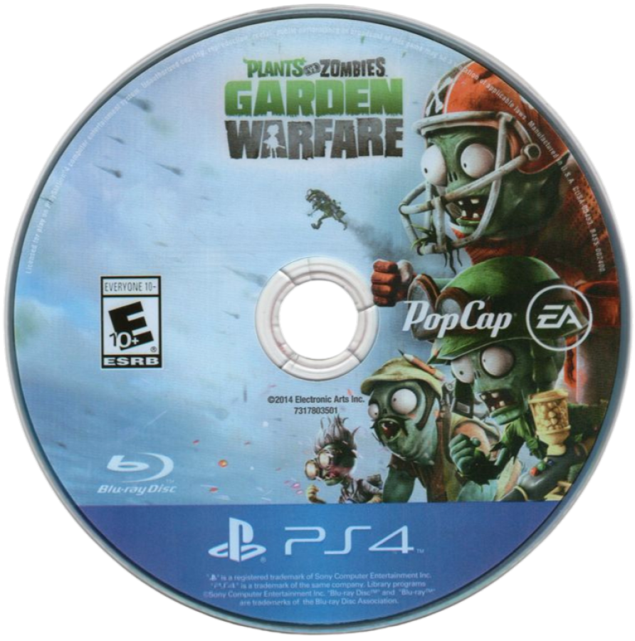 Plants vs. Zombies: Garden Warfare – PlayStation 4 (PS4) video game disc, third-person shooter with strategic defense elements