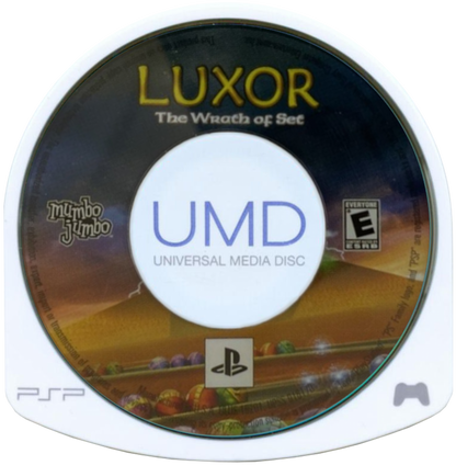 Luxor The Wrath of Set video game, puzzle arcade gameplay, marble shooter action, ancient Egypt theme, classic casual game title disc
