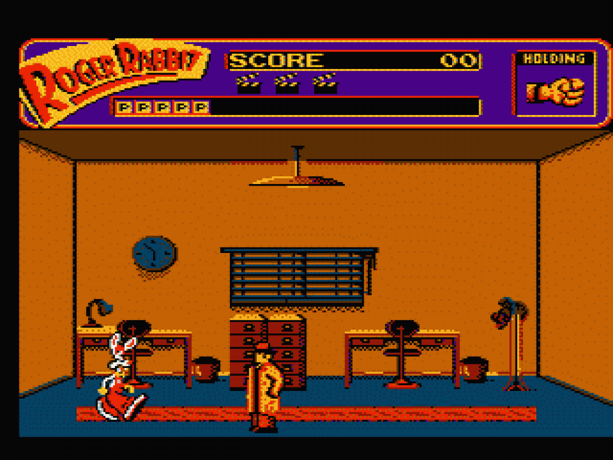 Who Framed Roger Rabbit retro NES video game Who Framed Roger Rabbit cartoon adventure action puzzle solving detective gameplay movie based classic console title Nintendo Entertainment System release gameplay