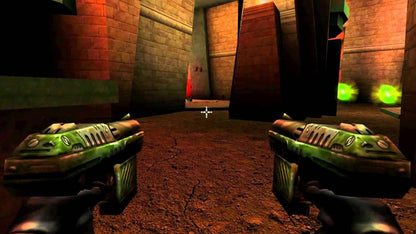 Quake III Revolution PS2 Sony PlayStation 2 first person shooter FPS arena combat multiplayer deathmatch fast paced shooting id Software port rocket jumping sci fi weapons retro gaming PlayStation 2 software video game title gameplay