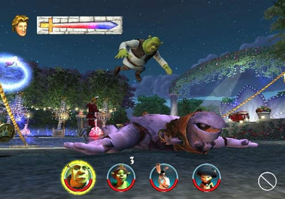 Shrek 2 Greatest Hits retro PlayStation 2 video game Shrek 2 action adventure platform puzzle solving cooperative gameplay DreamWorks movie based console title PlayStation 2 release gameplay