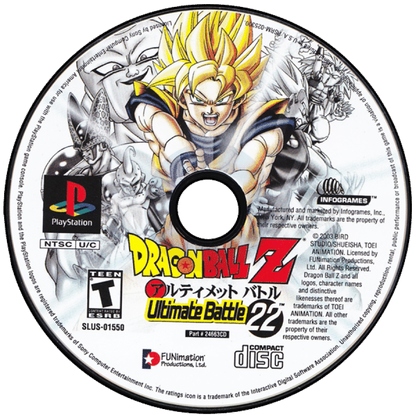 Dragonball Z Ultimate Battle 22 disc for PlayStation 1 PS1 retro video game