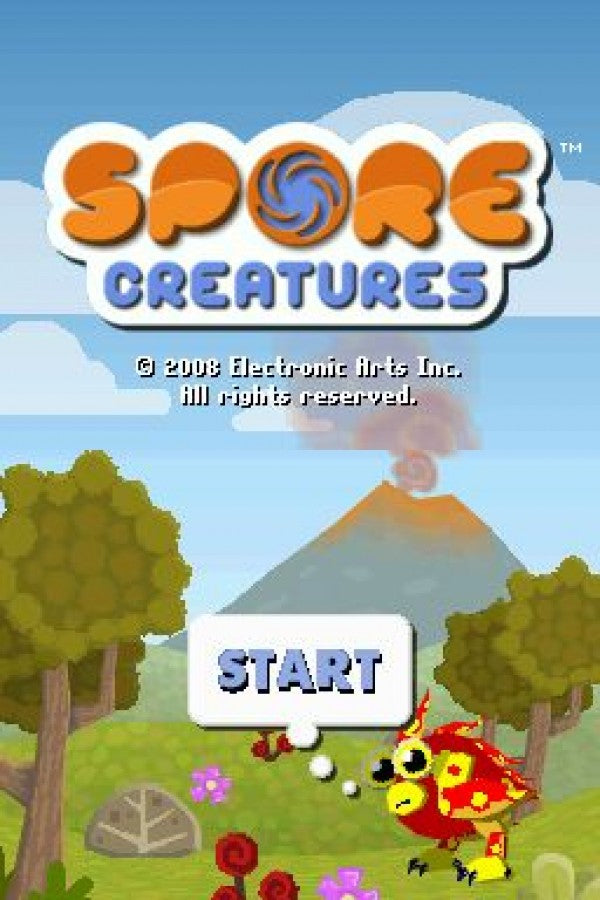Spore Creatures Nintendo DS video game featuring creature creation gameplay evolutionary adventure touch screen controls mini games and family friendly EA handheld simulation title gameplay