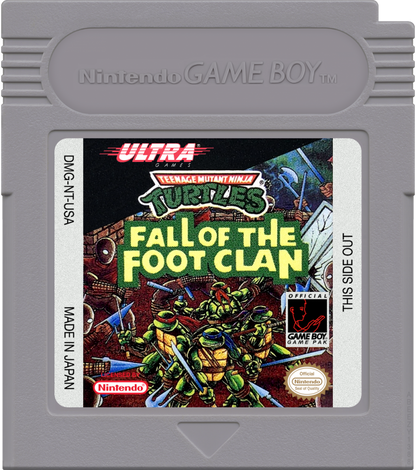 Teenage Mutant Ninja Turtles: Fall of the Foot Clan Game Boy action platformer video game cartridge