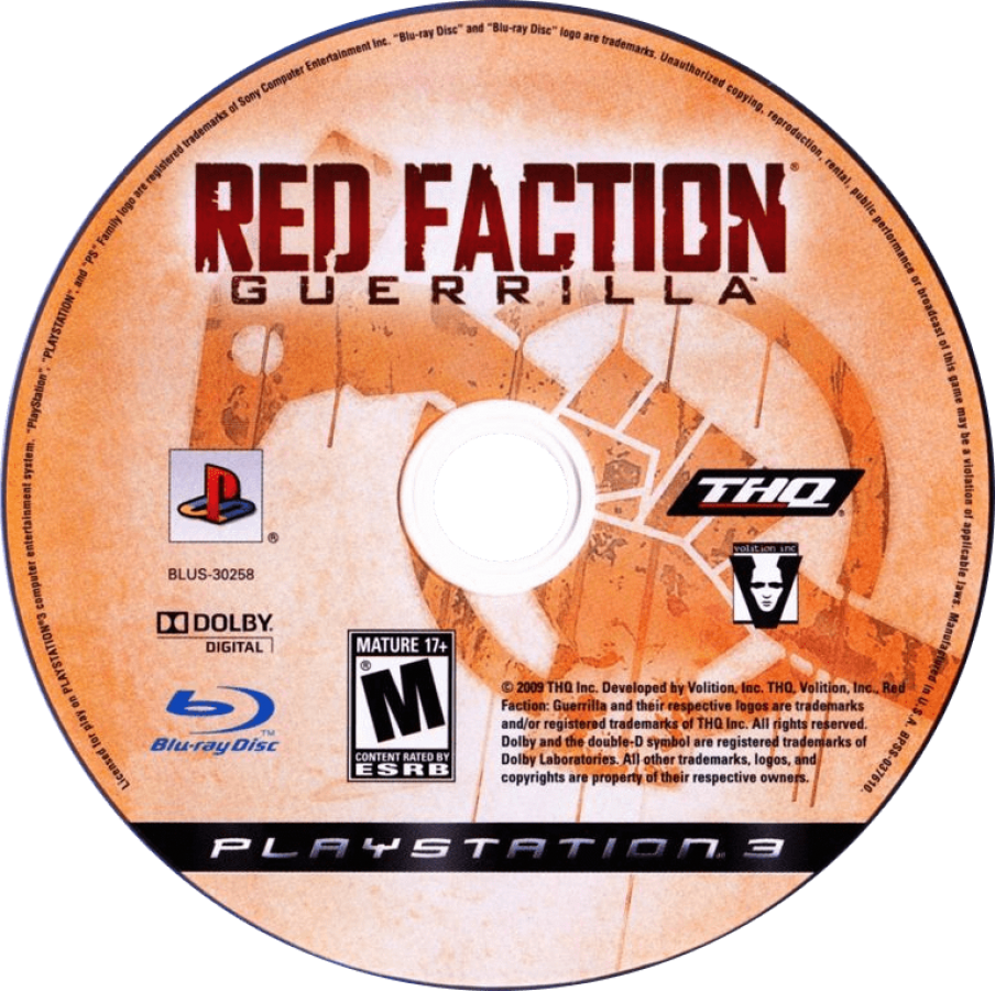 Red Faction Guerrilla disc for PlayStation 3 PS3 video game