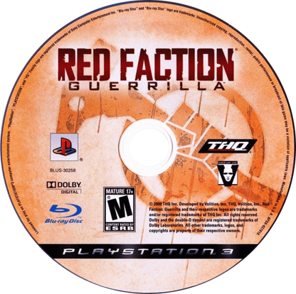 Red Faction Guerrilla disc for PlayStation 3 PS3 video game