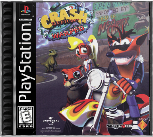 Crash Bandicoot: Warped cover art for PlayStation 1 (PS1) video game