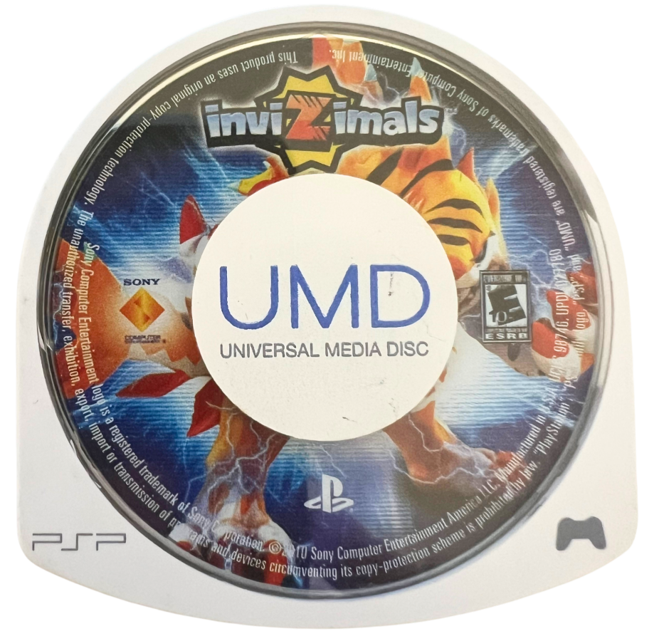 Invizimals for PlayStation Portable, cartridge for an augmented reality video game with creature capturing gameplay, camera-based interactions, mini-games, and adventure elements