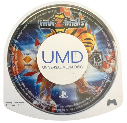 Invizimals for PlayStation Portable, cartridge for an augmented reality video game with creature capturing gameplay, camera-based interactions, mini-games, and adventure elements