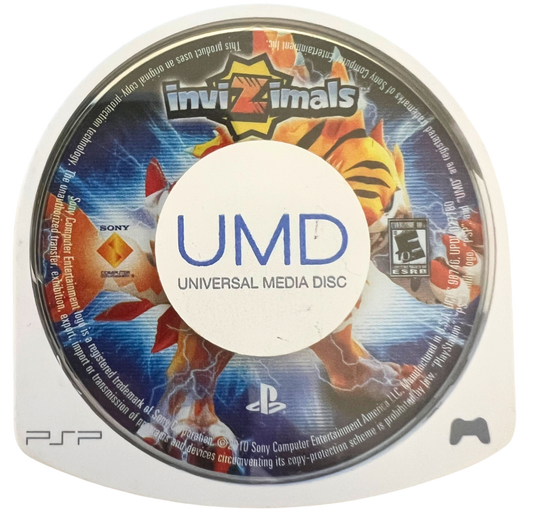 Invizimals for PlayStation Portable, cartridge for an augmented reality video game with creature capturing gameplay, camera-based interactions, mini-games, and adventure elements