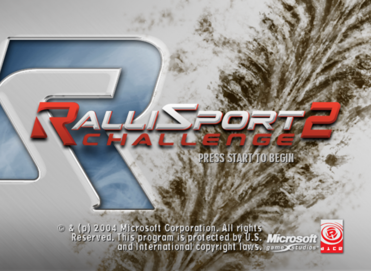Rallisport Challenge 2 title screen for Xbox (XBOX) video game