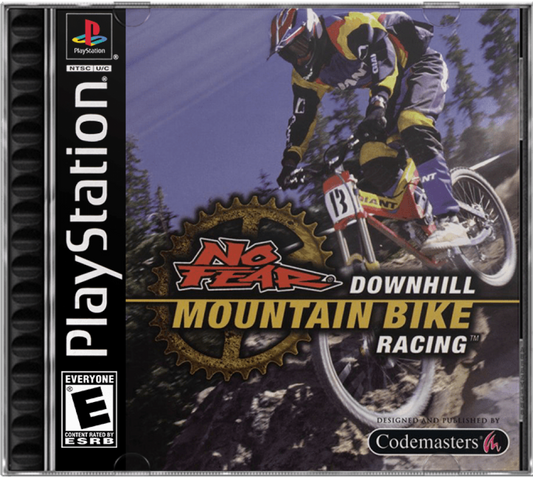 No Fear Downhill Mountain Bike Racing cover art for PlayStation 1 (PS1) video game