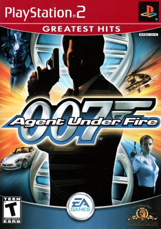 007: Agent Under Fire [Greatest Hits] cover art for PlayStation 2 shooting game. 