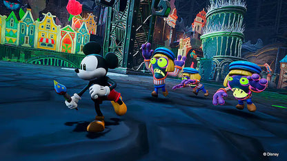 Disney Epic Mickey: Rebrushed – Xbox Series X (XSX) gameplay for 3D platformer featuring Mickey Mouse in a magical world of forgotten Disney characters