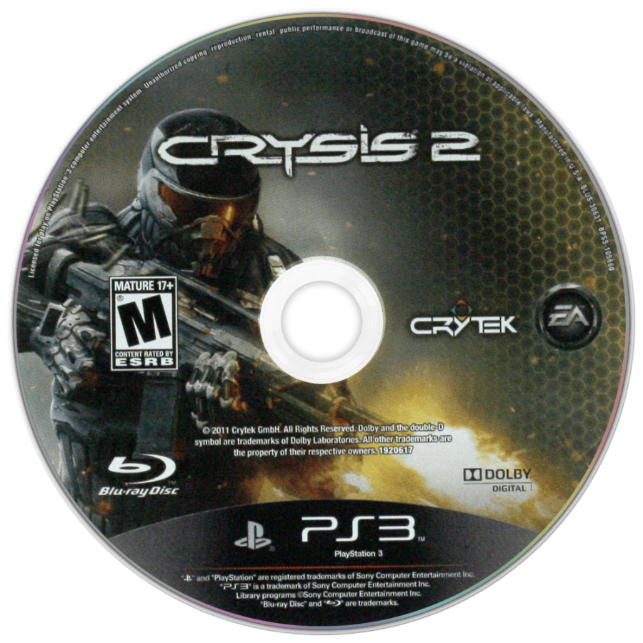 Crysis 2 disc for PlayStation 3 (PS3) video game