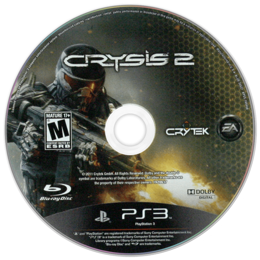 Crysis 2 disc for PlayStation 3 (PS3) video game